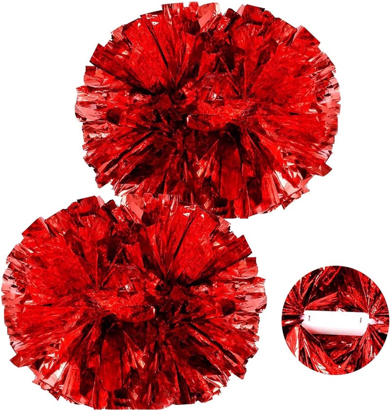 WOPARTY Cheerleading Pom Poms with Baton Handle - Image 1